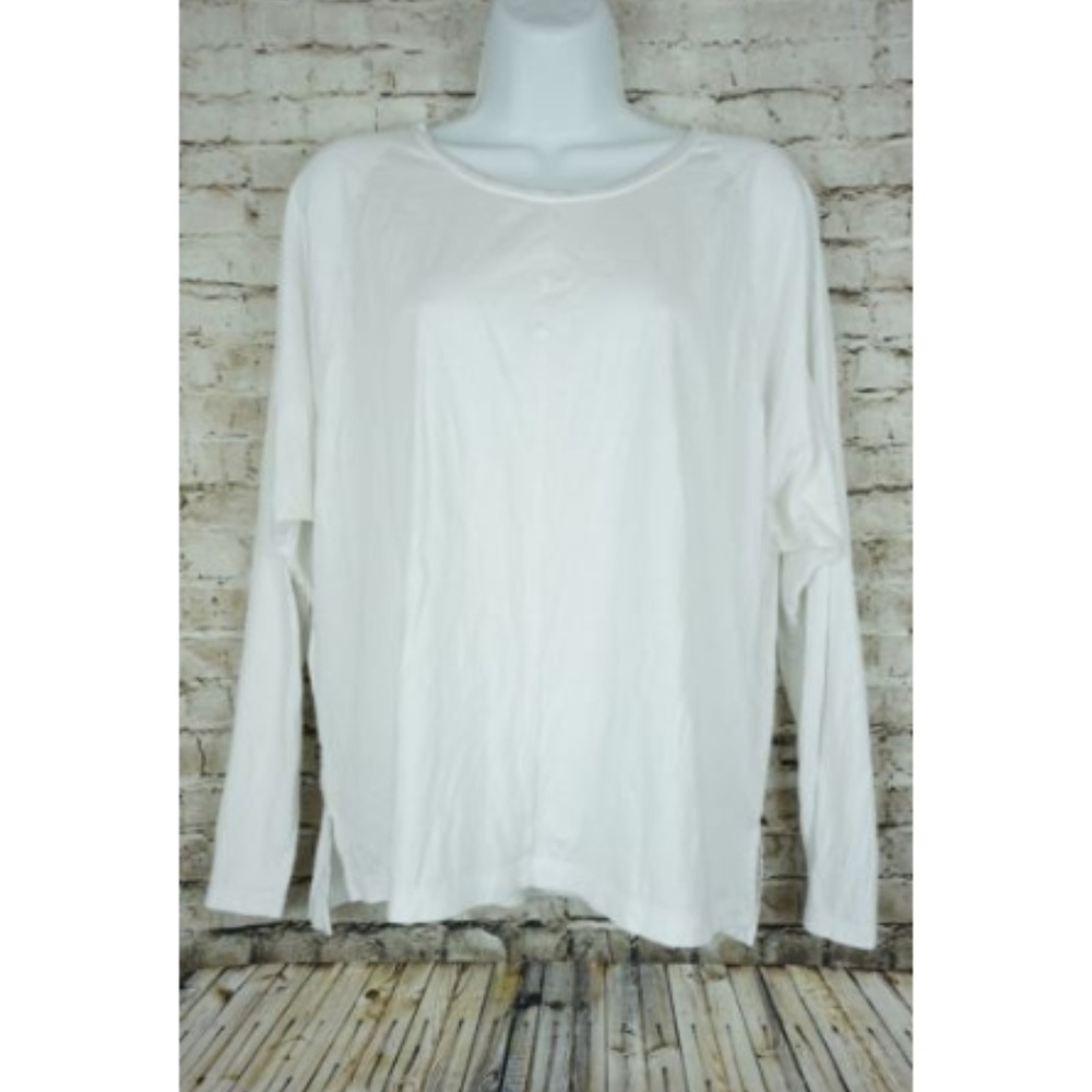 Madewell White Three Quarter Sleeve Knit Blouse